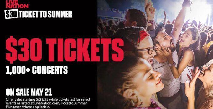 live nation 30 dollar summer tickets